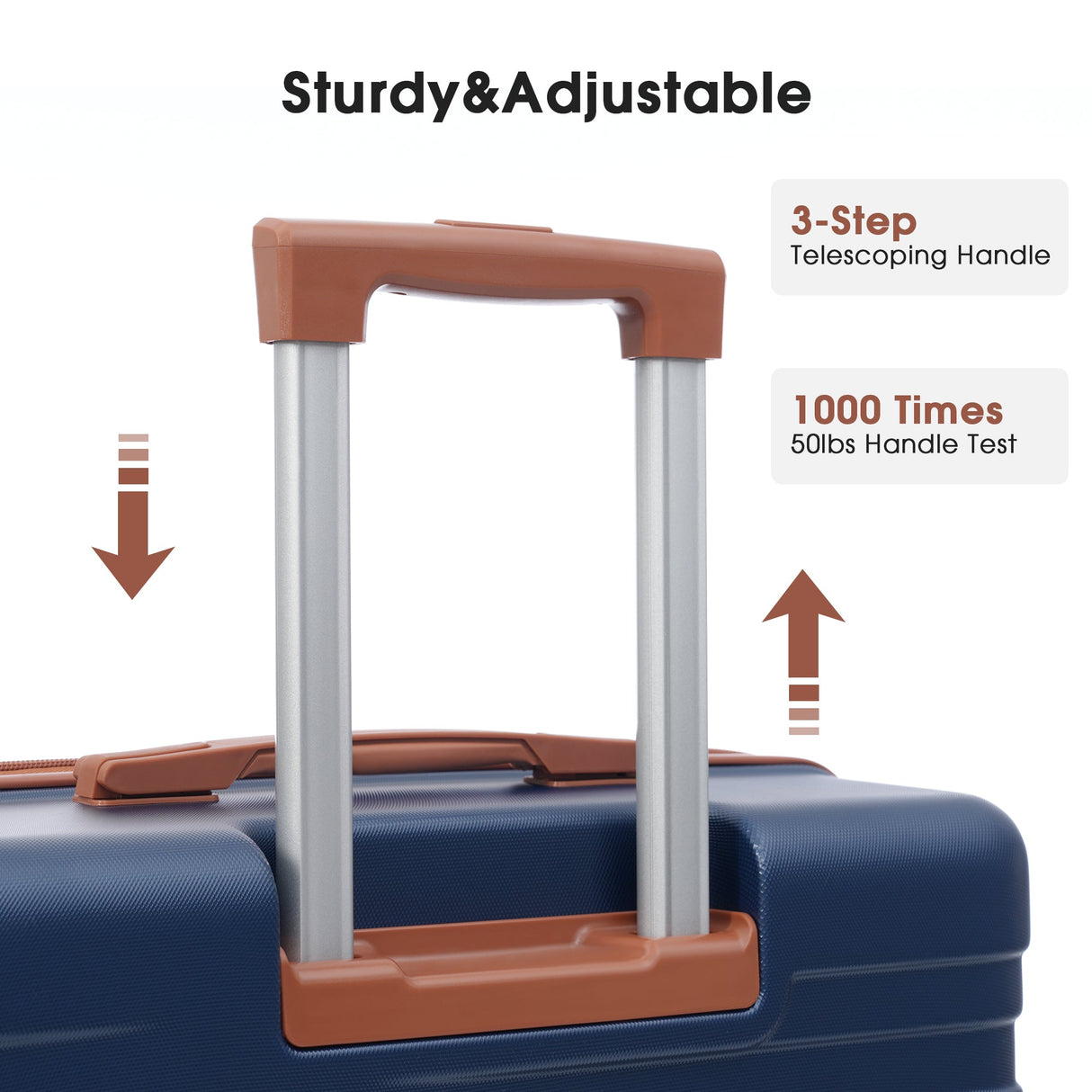 Merax Luggage with TSA Lock Spinner Wheels Hardside Expandable Luggage Travel Suitcase Carry on Luggage ABS 24"Blue+Brown - V.I.P Digital Presence