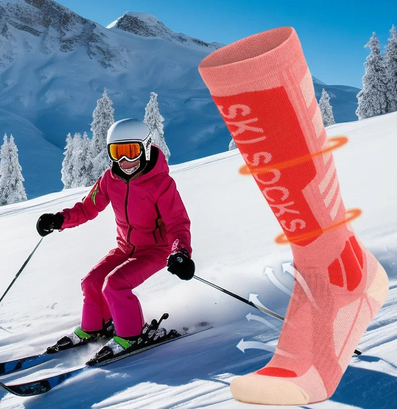 Merino wool skiing socks women's high tube hiking socks anti slip and warm outdoor sports socks - V.I.P Digital Presence