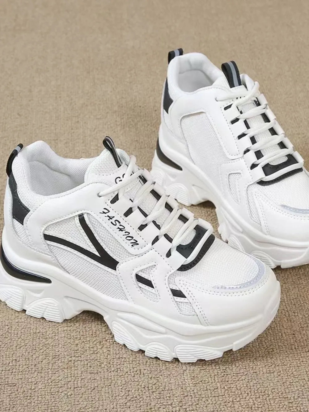 Mesh Lace Up Platform Sneakers - V.I.P Digital Presence