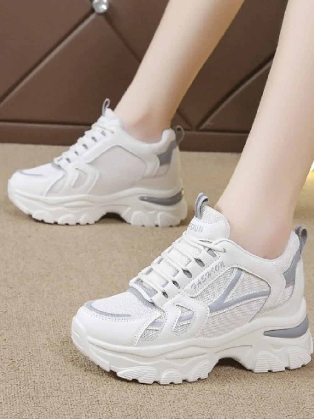 Mesh Lace Up Platform Sneakers - V.I.P Digital Presence