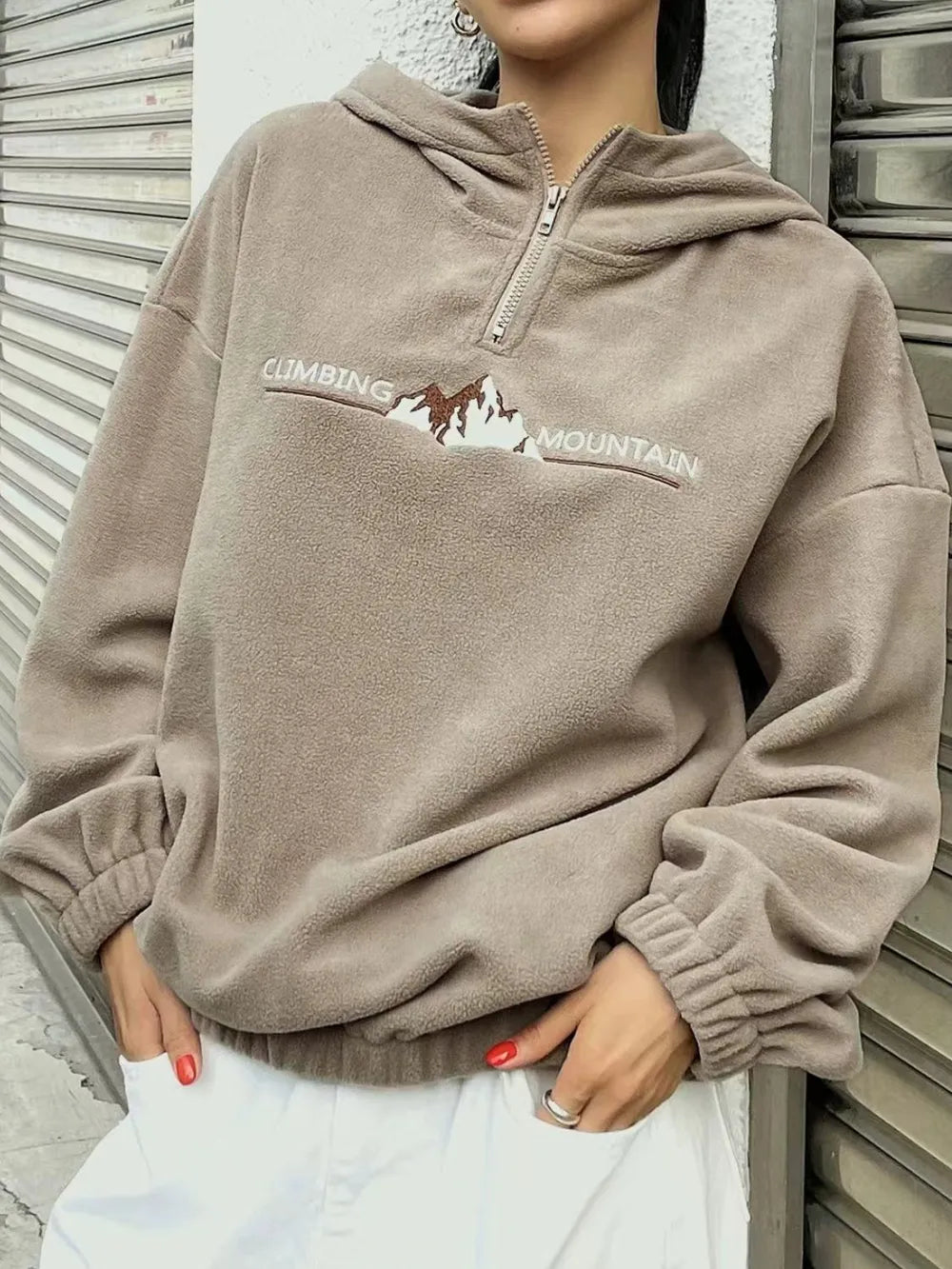 Mountain Quarter Zip Long Sleeve Hoodie - V.I.P Digital Presence