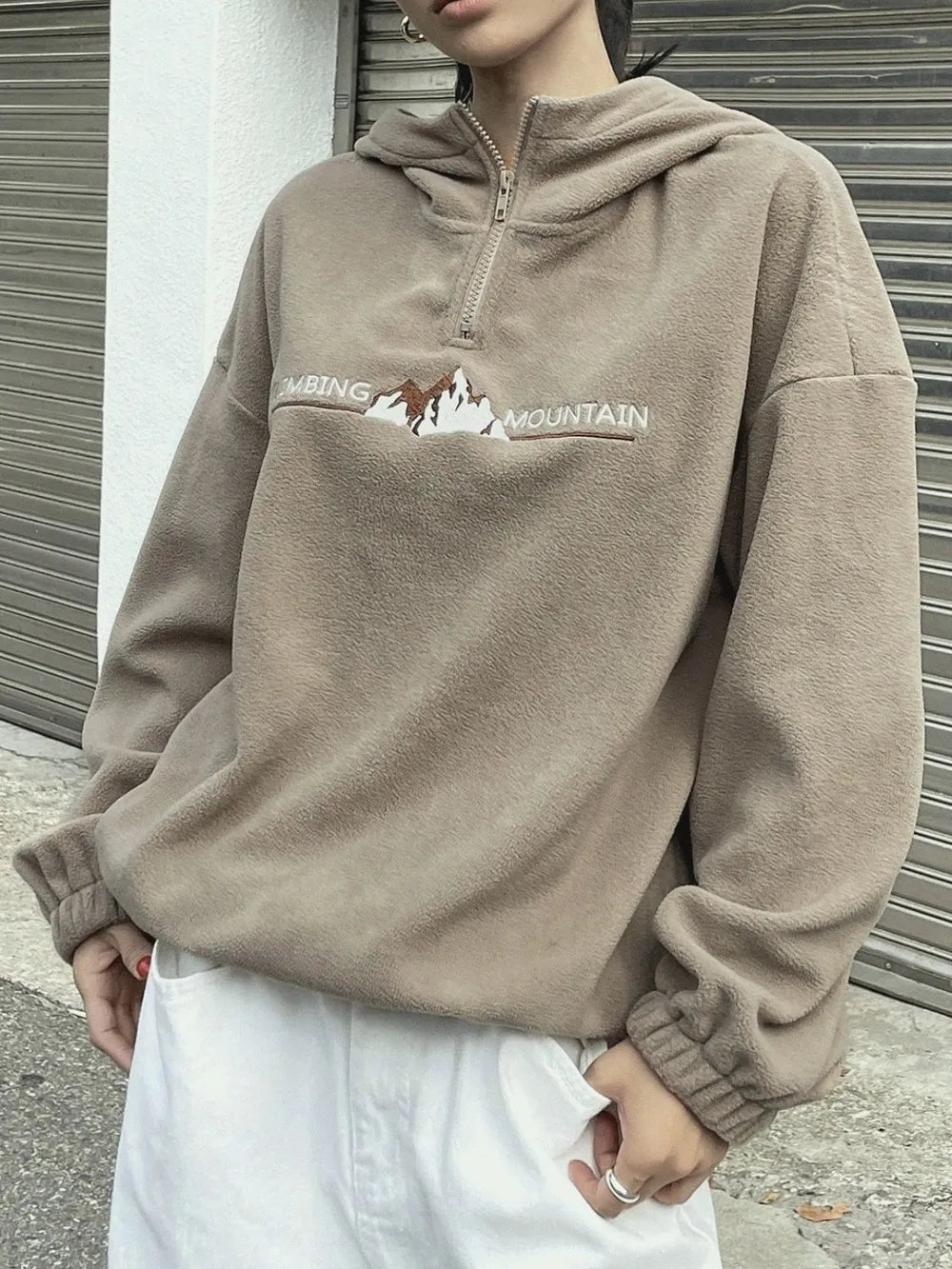 Mountain Quarter Zip Long Sleeve Hoodie - V.I.P Digital Presence