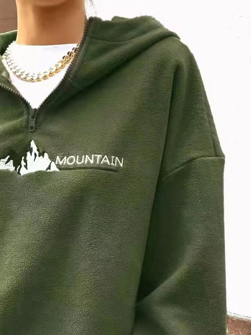 Mountain Quarter Zip Long Sleeve Hoodie - V.I.P Digital Presence