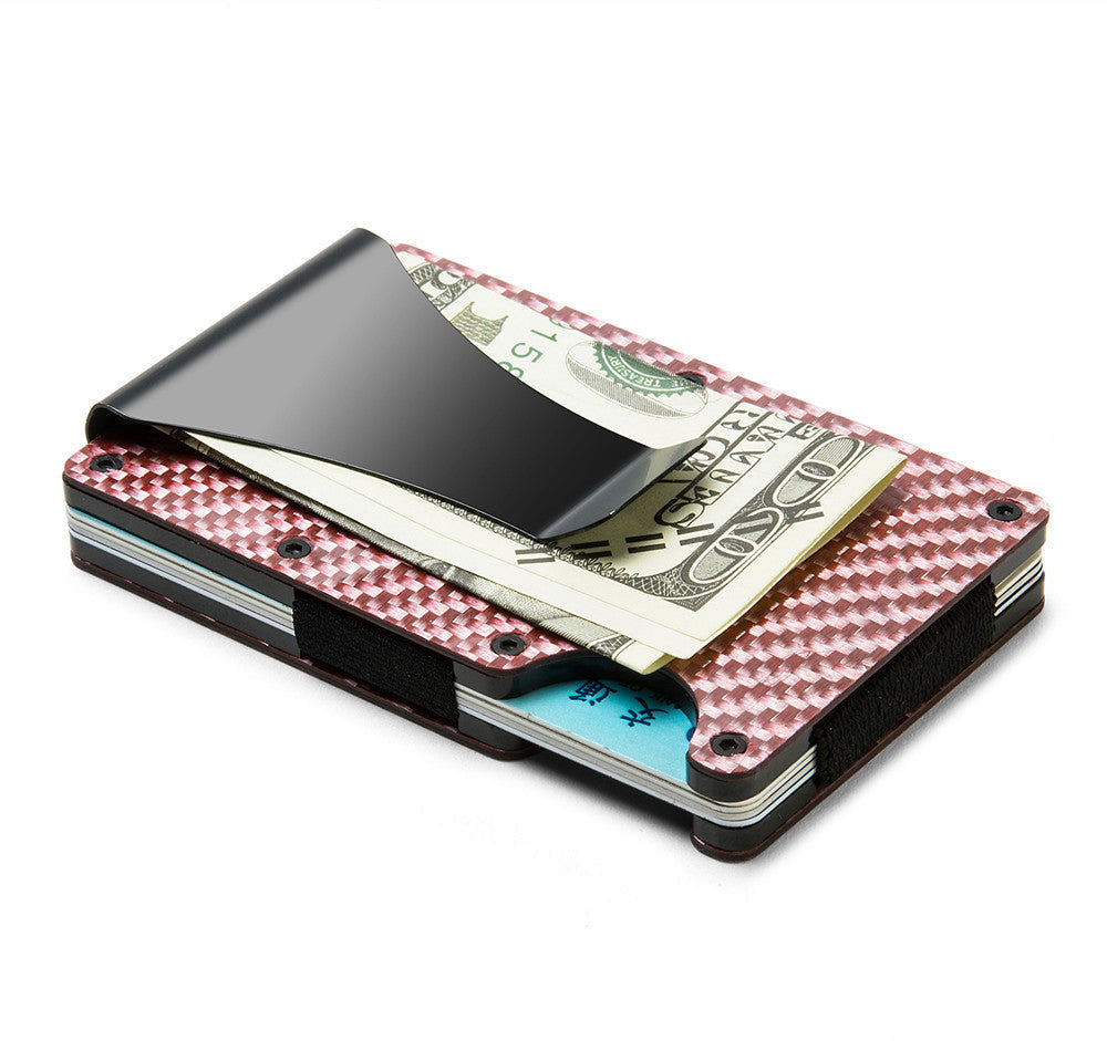 Multifunctional Carbon Fiber Card Holder Metal Card Box Anti-Degaussing Anti-Theft Swipe Credit Card Box Stripe Pattern - V.I.P Digital Presence