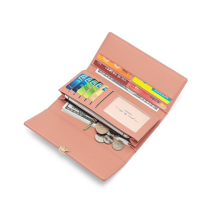 NEW Designer Rivet Button Trifold Long Wallet Women Big Capacity Female Wallets Thread Female Ladies Purse Phone Pocket Clutches - V.I.P Digital Presence