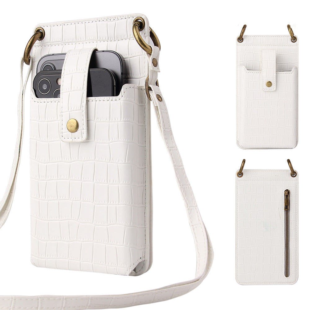 New Multi Function Messenger Vertical Retro Mini One-Shoulder Crocodile Pattern Coin Purse Mobile Phone Bag - V.I.P Digital Presence