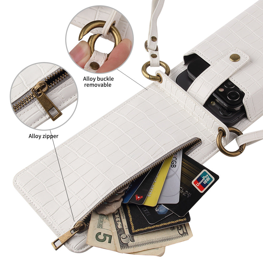 New Multi Function Messenger Vertical Retro Mini One-Shoulder Crocodile Pattern Coin Purse Mobile Phone Bag - V.I.P Digital Presence