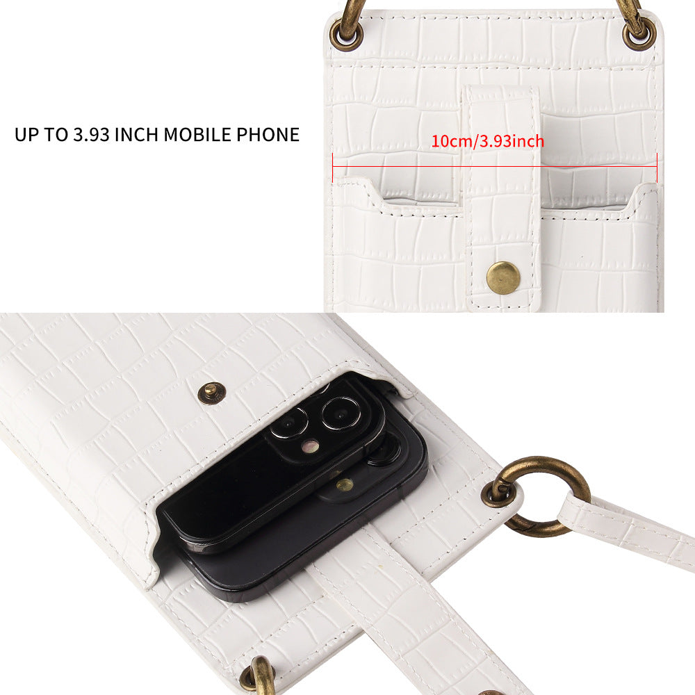New Multi Function Messenger Vertical Retro Mini One-Shoulder Crocodile Pattern Coin Purse Mobile Phone Bag - V.I.P Digital Presence
