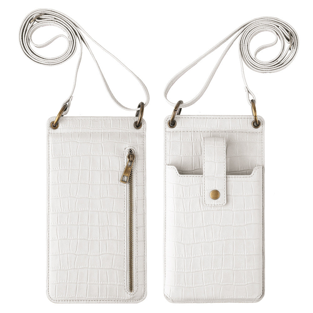 New Multi Function Messenger Vertical Retro Mini One-Shoulder Crocodile Pattern Coin Purse Mobile Phone Bag - V.I.P Digital Presence