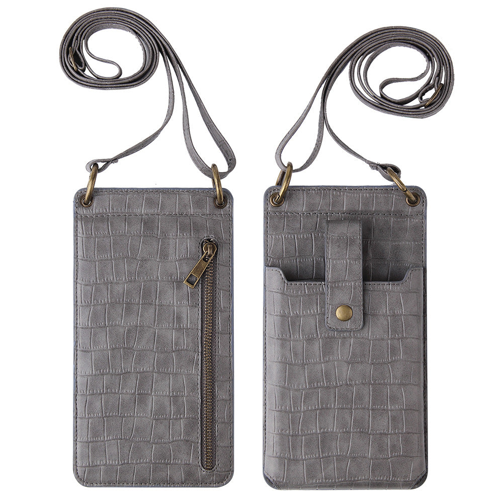 New Multi Function Messenger Vertical Retro Mini One-Shoulder Crocodile Pattern Coin Purse Mobile Phone Bag - V.I.P Digital Presence