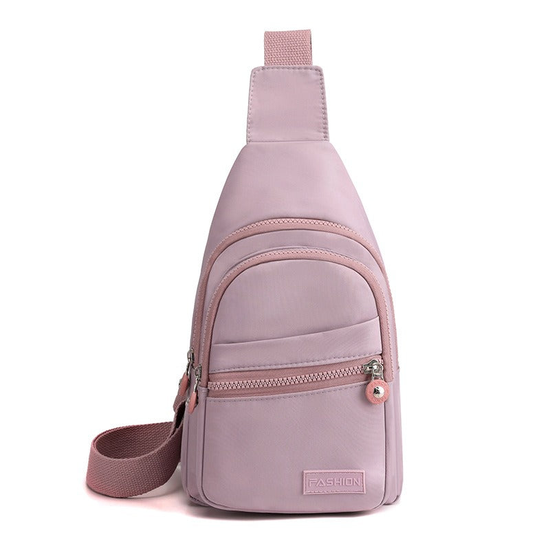 New trendy and fashionable multi-layer chest bag for women, simple and lightweight nylon fabric shoulder bag, Korean version leisure travel crossbody backpack - V.I.P Digital Presence