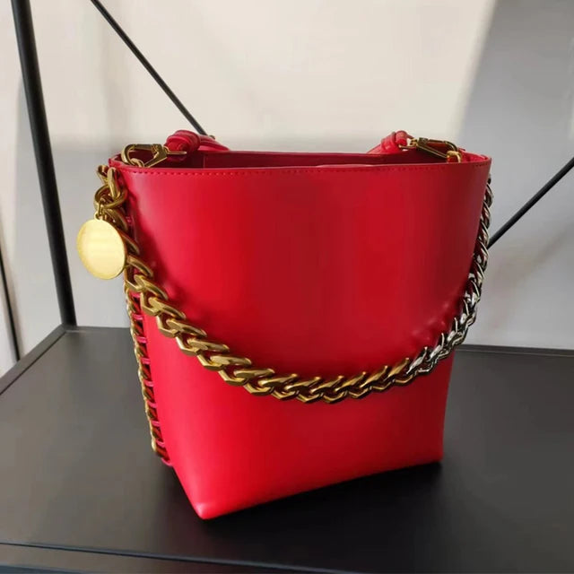 New Women's Bucket Bag Luxury Shoulder Bag High Quality Handbag Fashion Women's Bag Thick Chain Party Bag Wallet - V.I.P Digital Presence