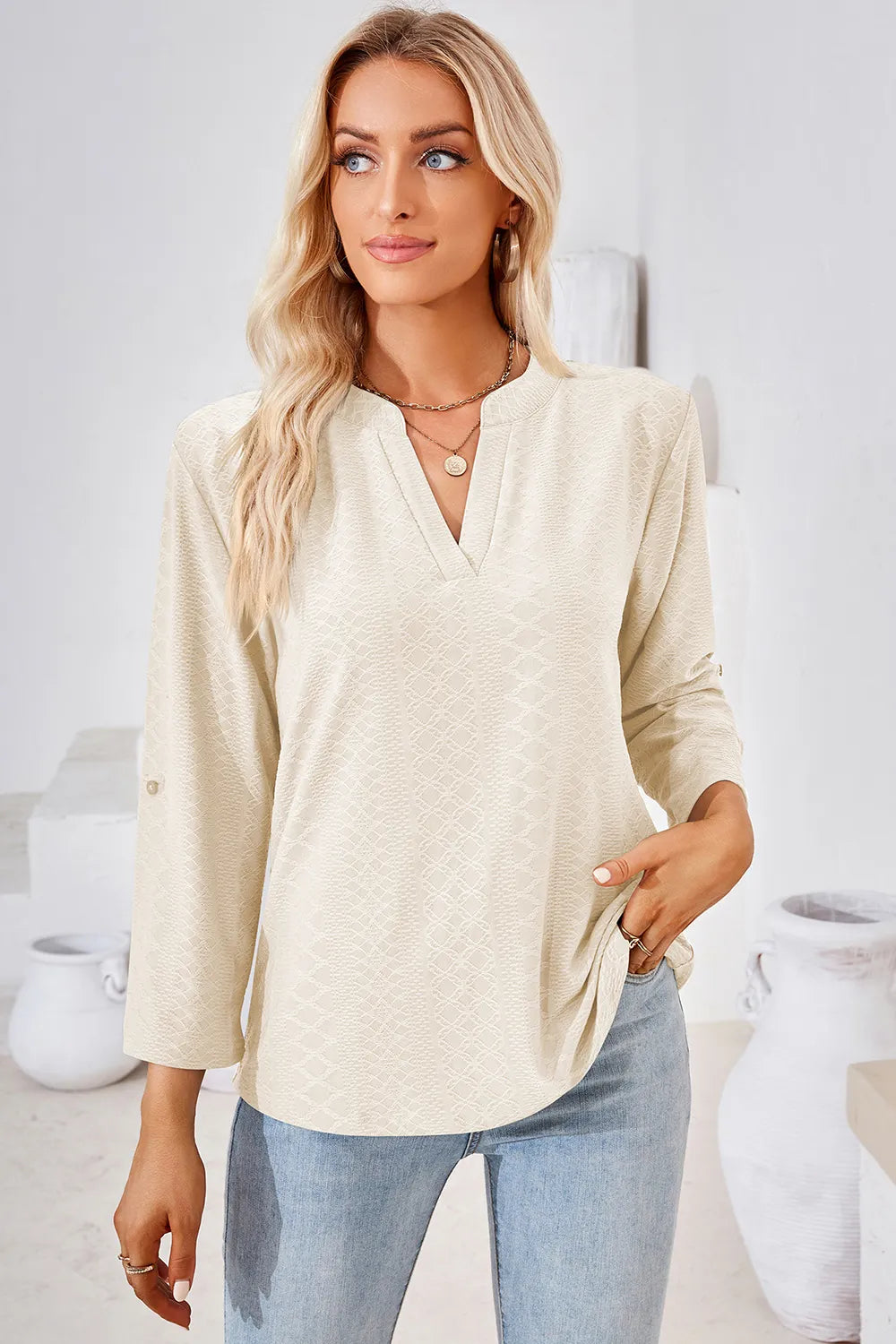 Notched Roll-Tab Sleeve T-Shirt - V.I.P Digital Presence