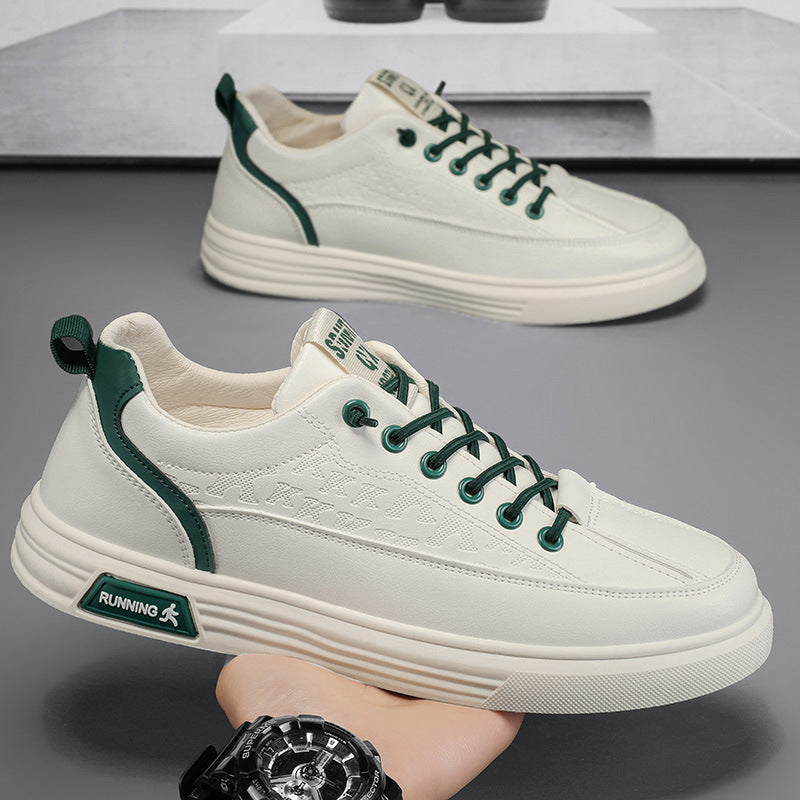 One foot men's shoes summer pilot casual shoes men's sports flat shoes anti slip waterproof white leather shoes spring - V.I.P Digital Presence