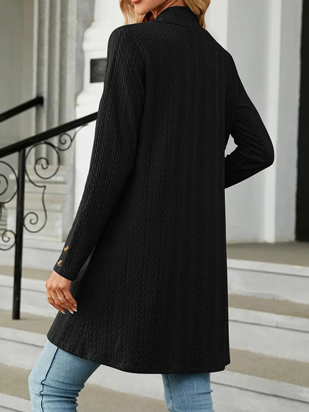 Open Front Long Sleeve Cardigan - V.I.P Digital Presence