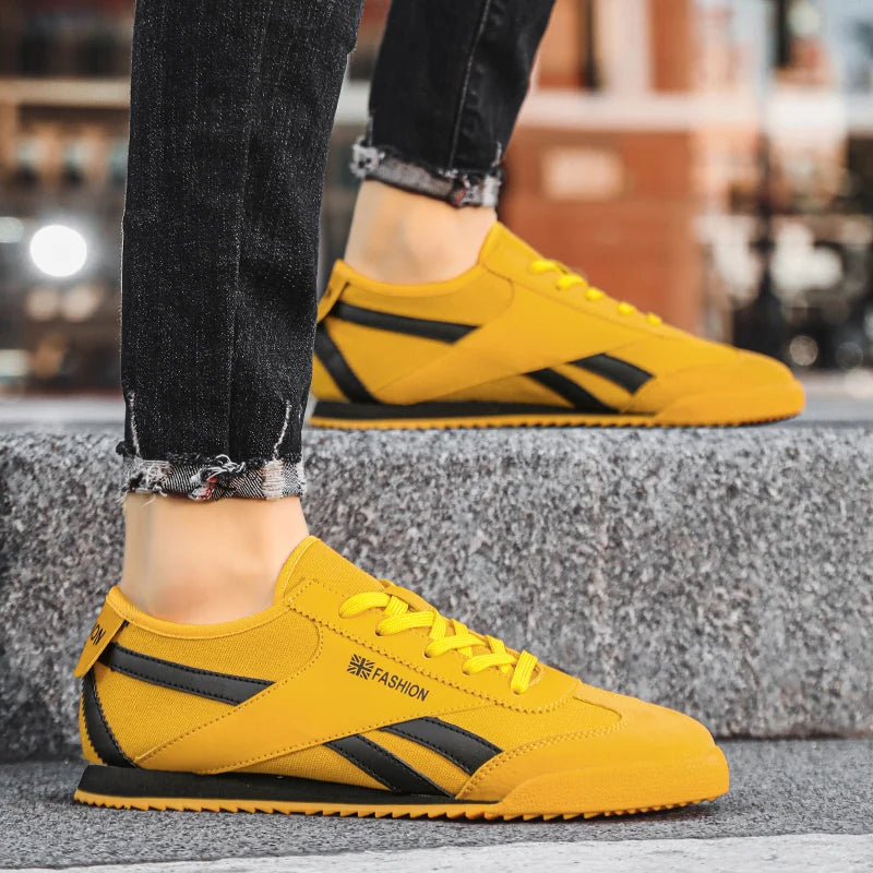 Original Yellow Canvas Shoes For Men Trend ow-cut Breathable Casual Running Sneakers Man Fashion Lightweight Men's Sports Shoes - V.I.P Digital Presence