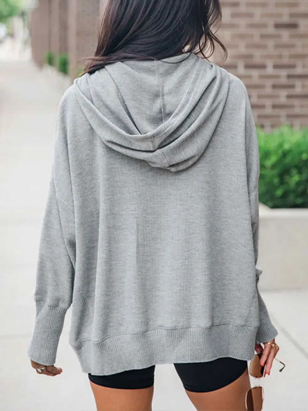 Perfee Half Snap Long Sleeve Hoodie - V.I.P Digital Presence