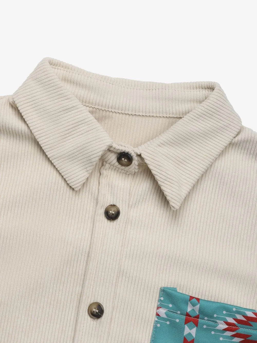 Perfee Pocketed Geometric Collared Neck Shacket - V.I.P Digital Presence
