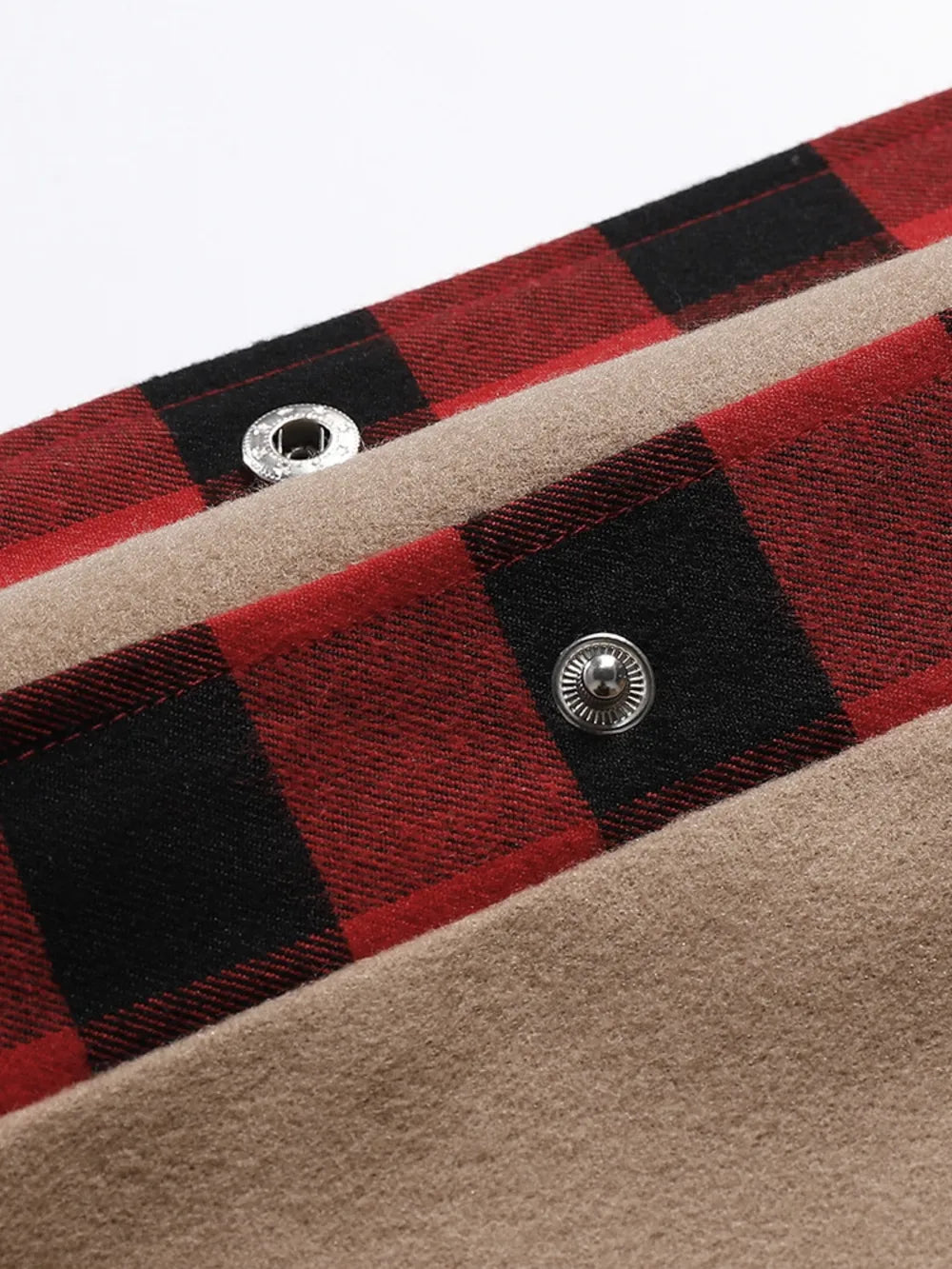 Plaid Trim Long Sleeve Jacket - V.I.P Digital Presence