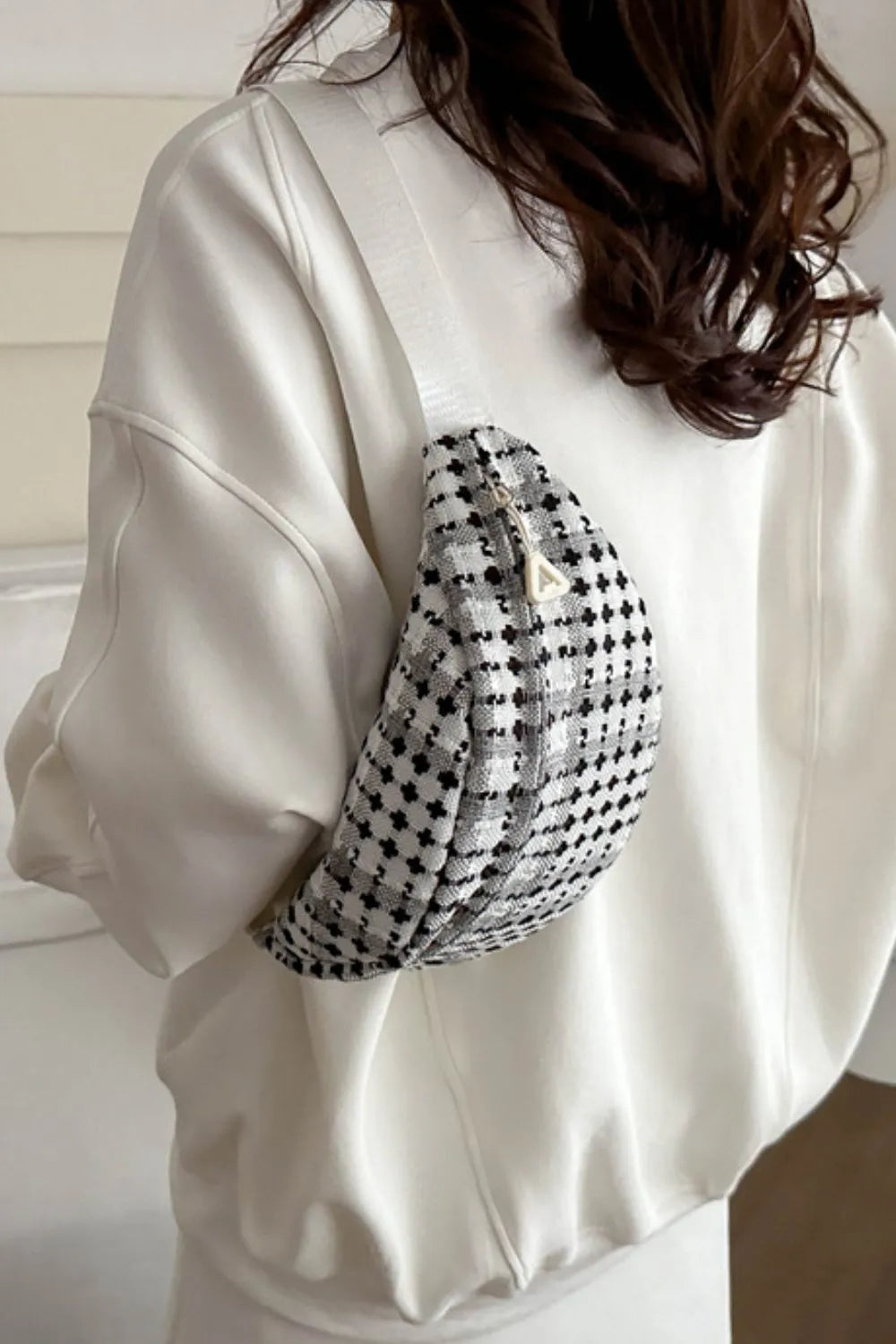 Plaid Wide Strap Crossbody Bag - V.I.P Digital Presence