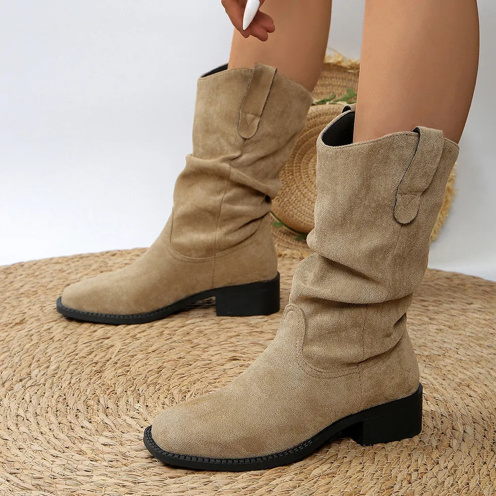 Pleated Pull-On Western Cowboy Boots - V.I.P Digital Presence