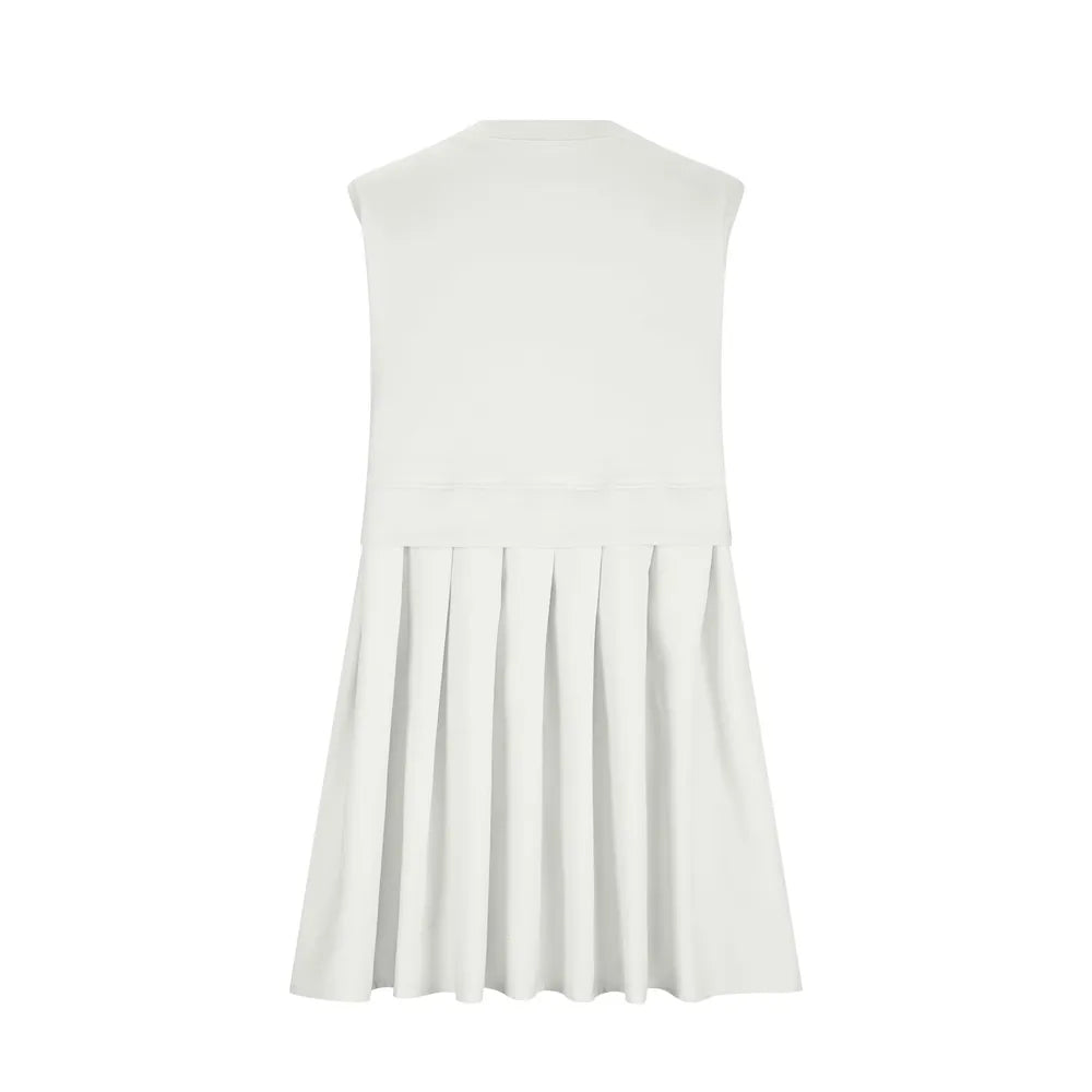 Pleated Round Neck Sleeveless Mini Dress - V.I.P Digital Presence