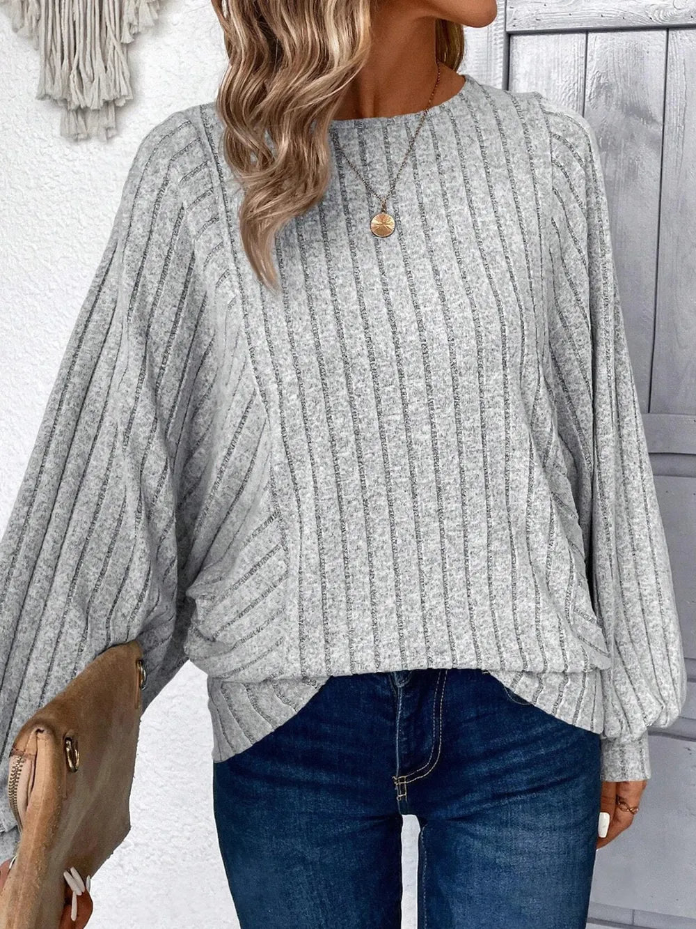 Plus Size Round Neck Batwing Sleeve T-Shirt - V.I.P Digital Presence
