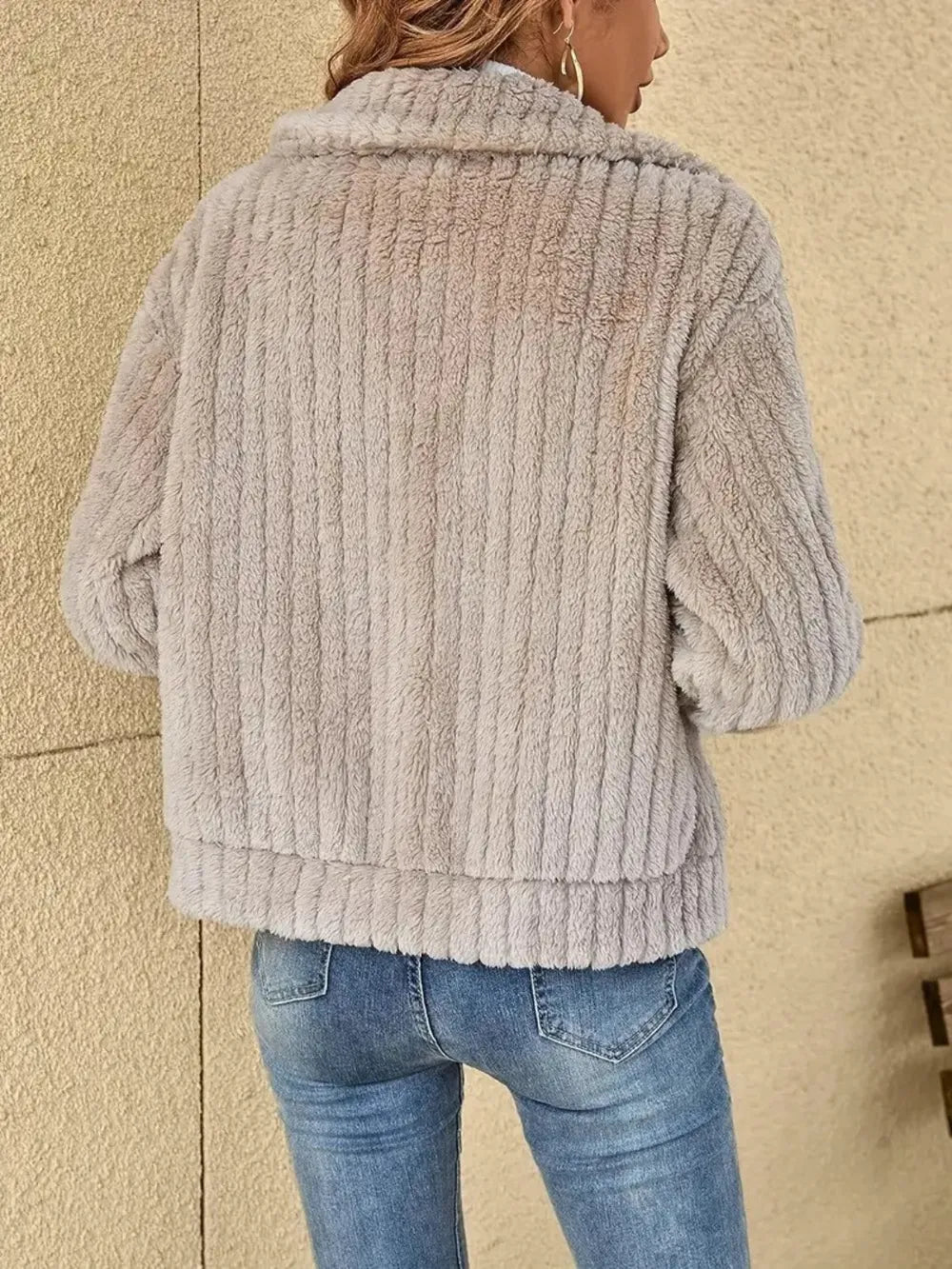 Plush Zip Up Long Sleeve Jacket - V.I.P Digital Presence