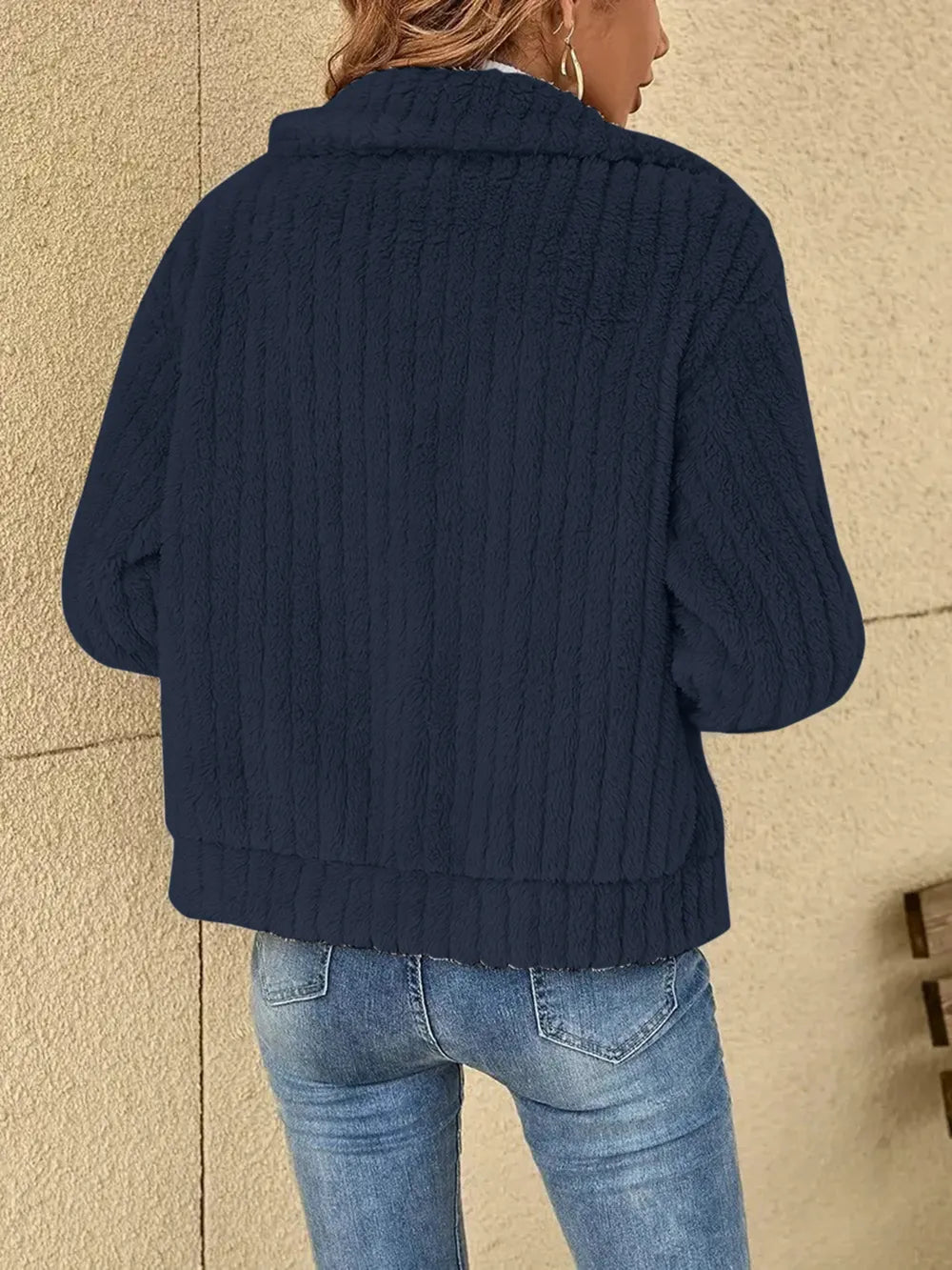 Plush Zip Up Long Sleeve Jacket - V.I.P Digital Presence