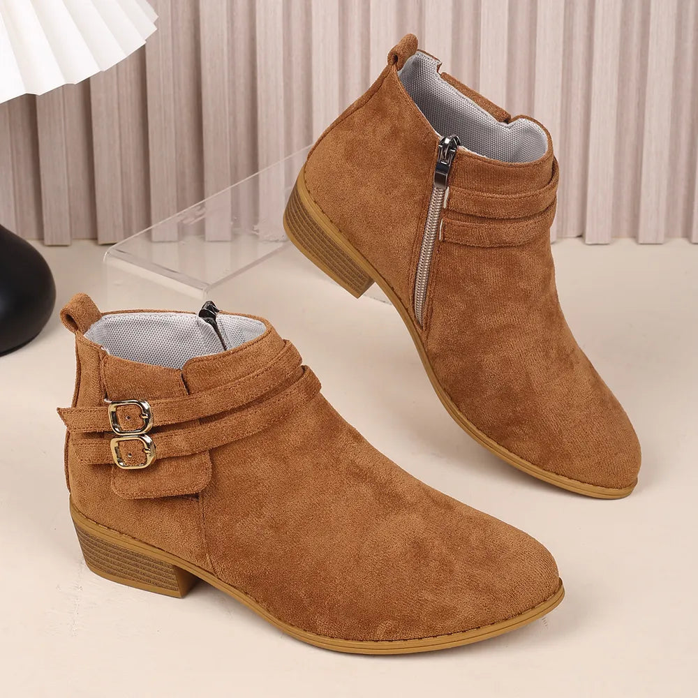 Point Toe Block Heel Boots - V.I.P Digital Presence