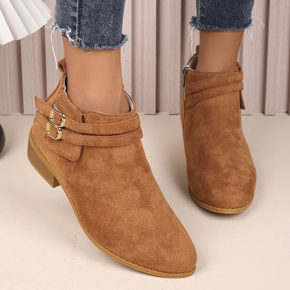 Point Toe Block Heel Boots - V.I.P Digital Presence