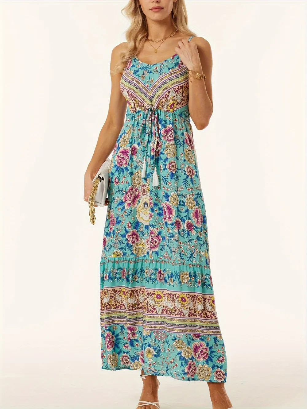 Printed Scoop Neck Dress - V.I.P Digital Presence