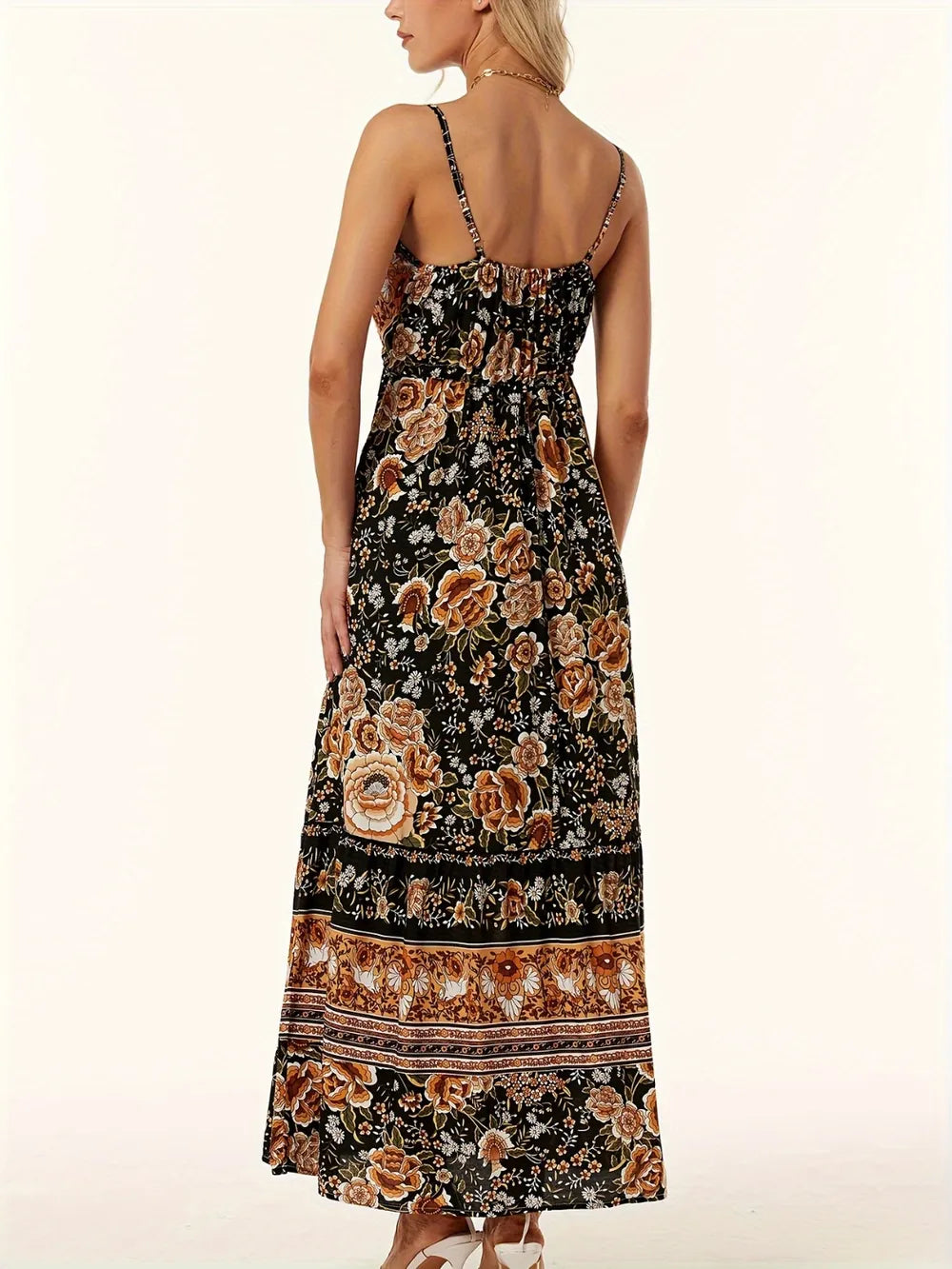 Printed Scoop Neck Dress - V.I.P Digital Presence