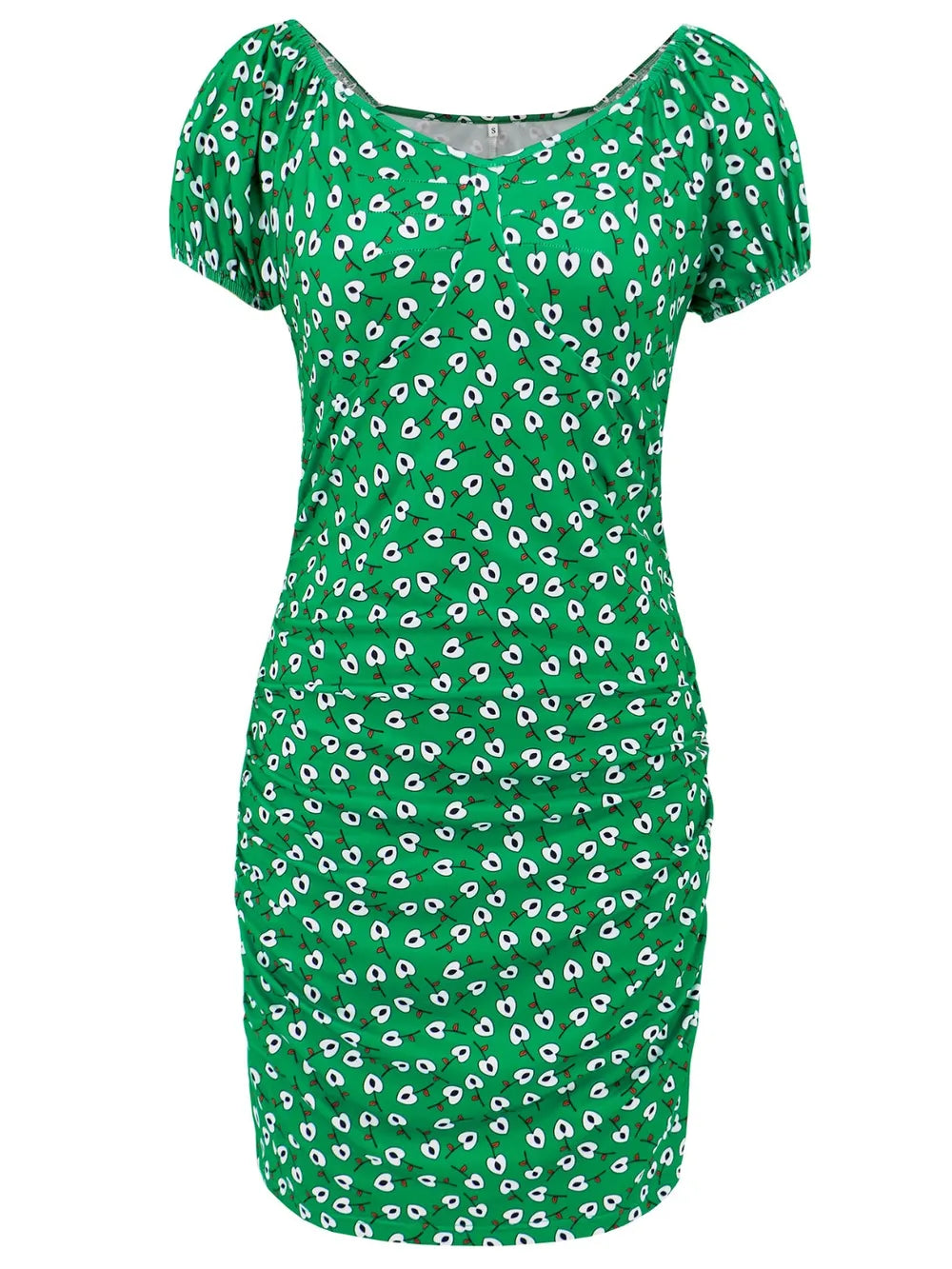 Printed V-Neck Short Sleeve Mini Dress - V.I.P Digital Presence