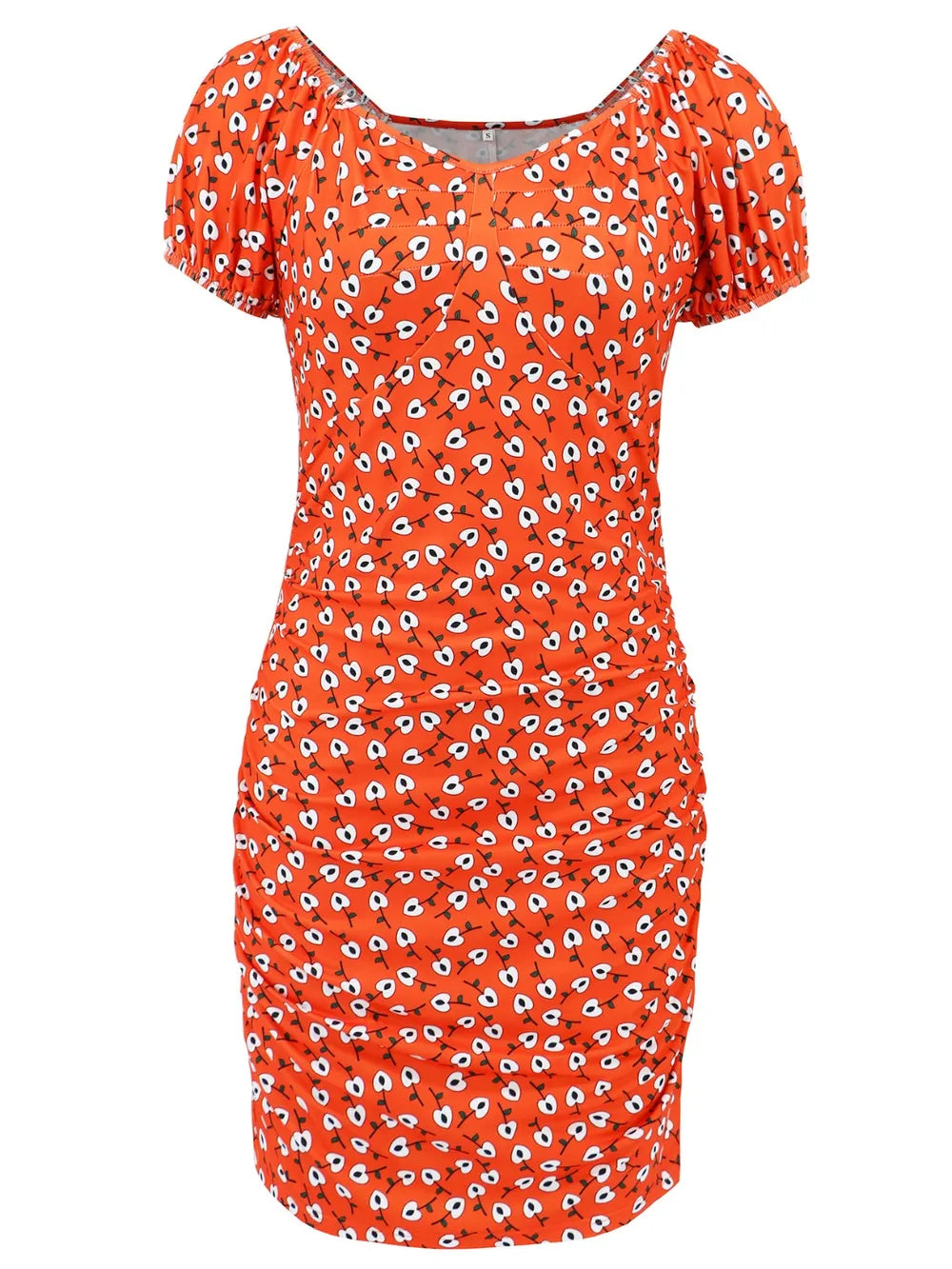 Printed V-Neck Short Sleeve Mini Dress - V.I.P Digital Presence