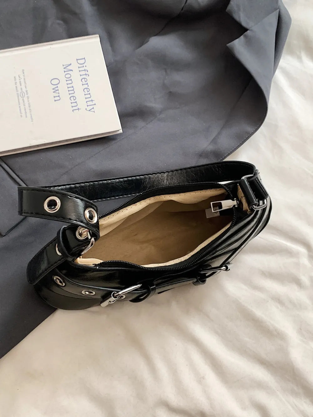 PU Leather Buckle Shoulder Bag - V.I.P Digital Presence