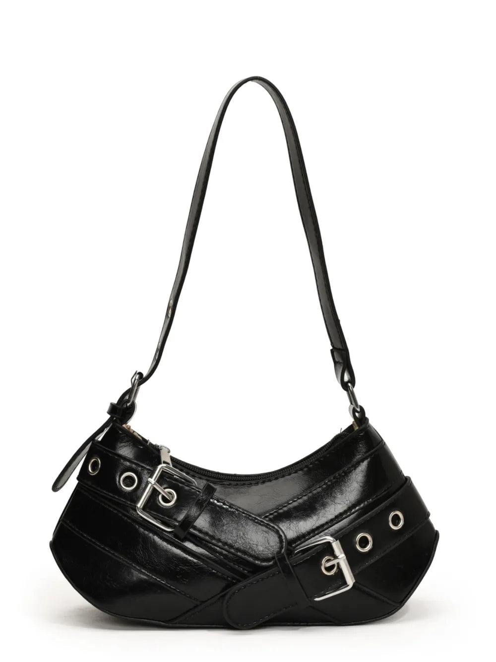 PU Leather Buckle Shoulder Bag - V.I.P Digital Presence