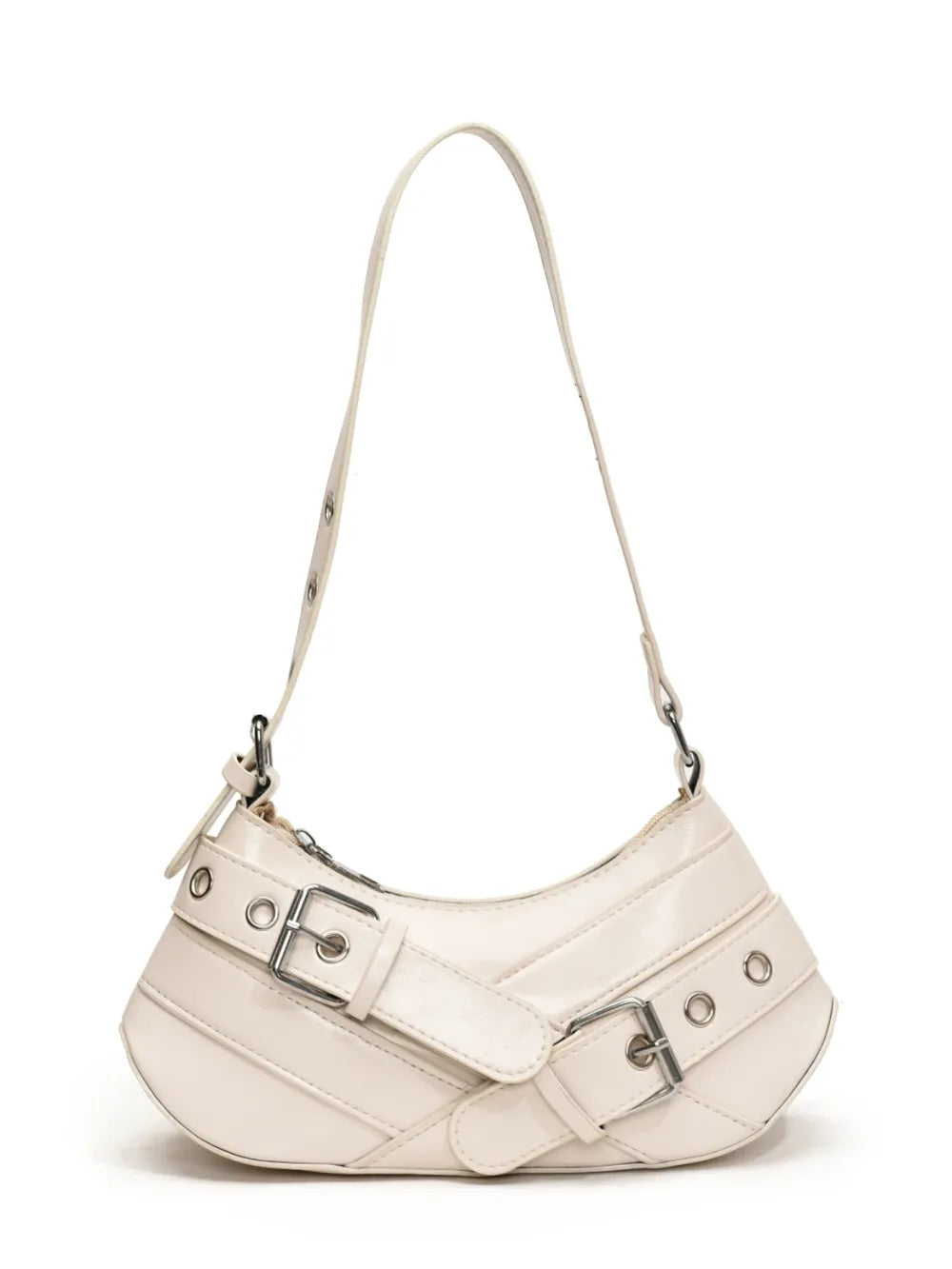 PU Leather Buckle Shoulder Bag - V.I.P Digital Presence