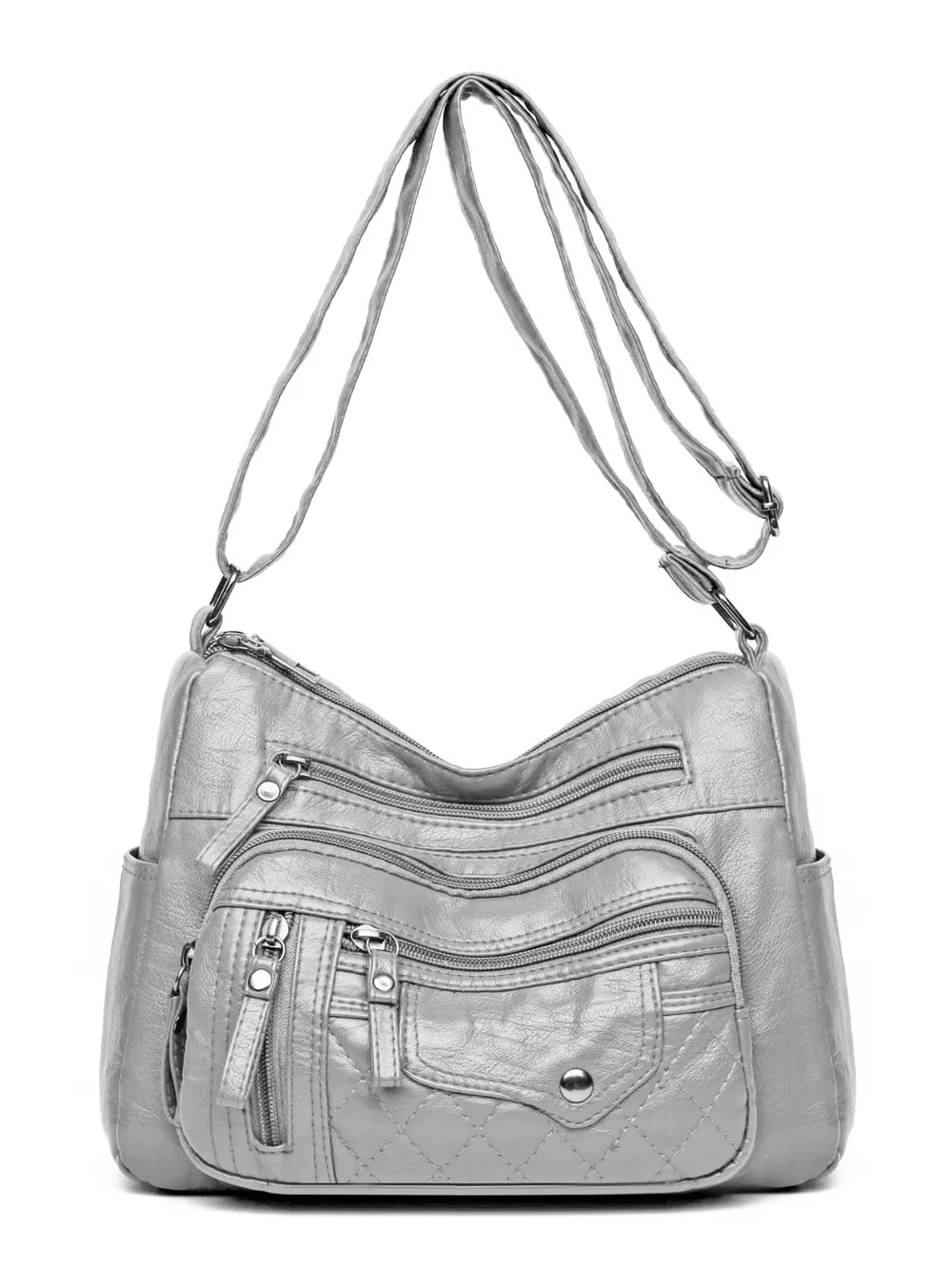 PU Leather Multi Pockets Adjustable Strap Shoulder Bag - V.I.P Digital Presence