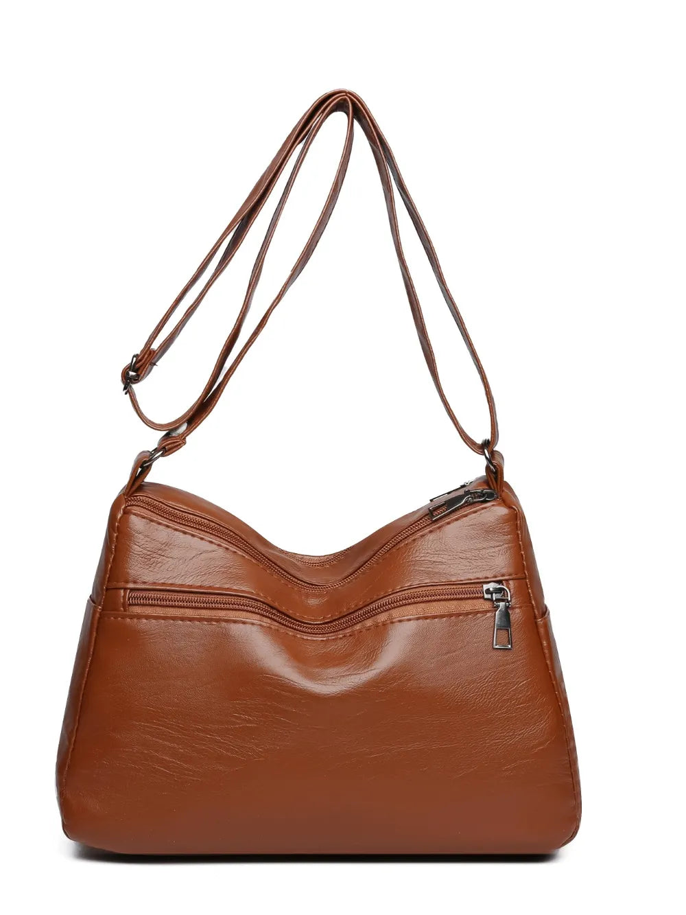 PU Leather Multi Pockets Shoulder Bag - V.I.P Digital Presence