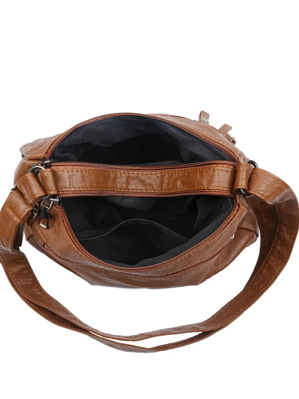 PU Leather Multi Pockets Shoulder Bag - V.I.P Digital Presence