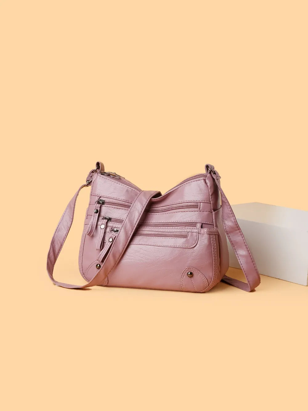 PU Leather Multi Pockets Shoulder Bag - V.I.P Digital Presence