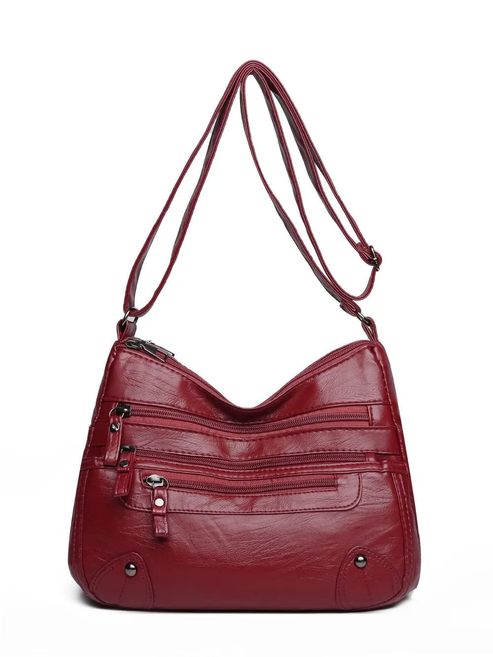 PU Leather Multi Pockets Shoulder Bag - V.I.P Digital Presence