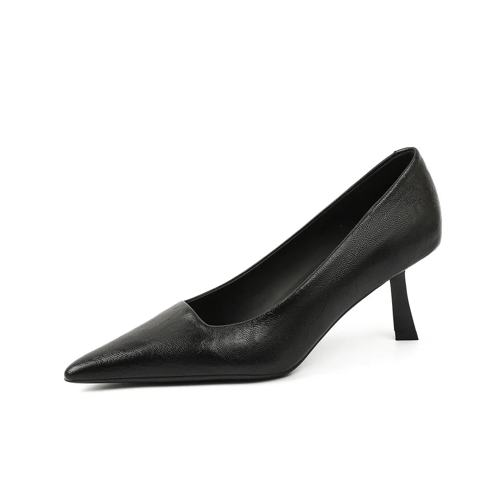 PU Leather Point Toe Pumps - V.I.P Digital Presence