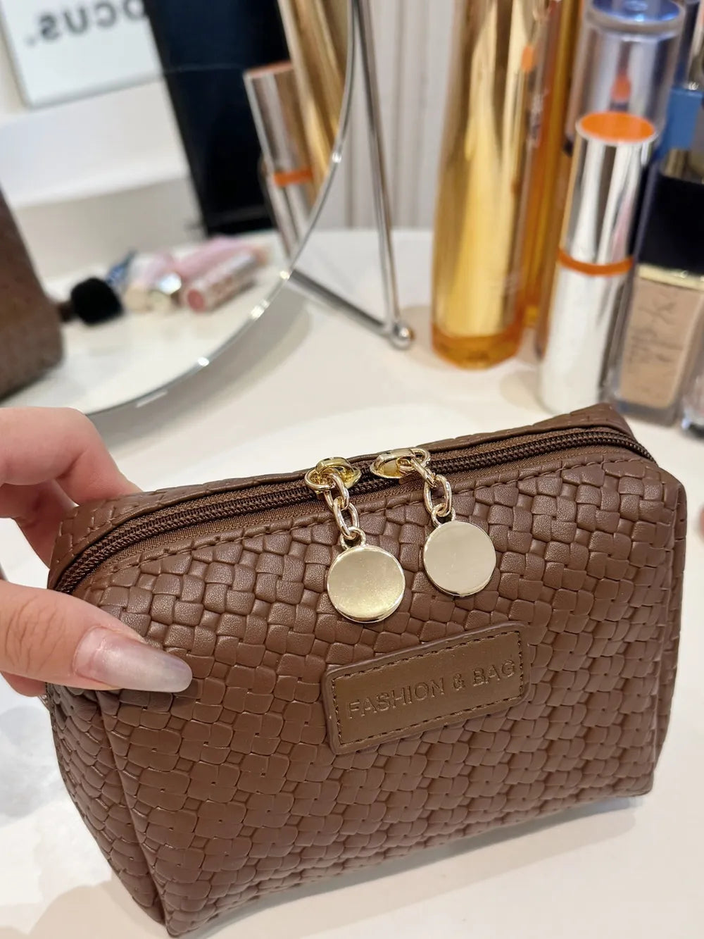 PU Leather Woven Clutch - V.I.P Digital Presence