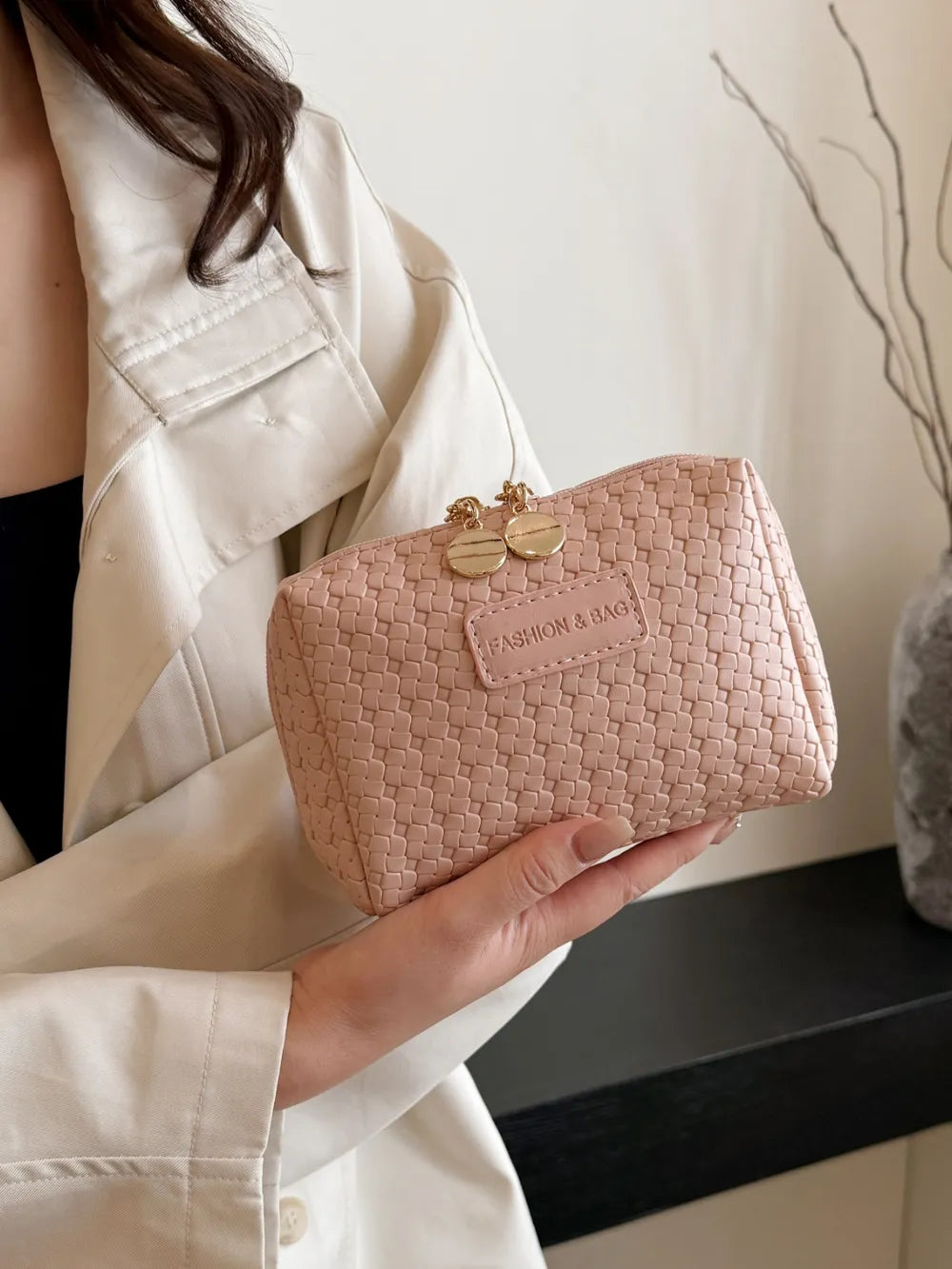 PU Leather Woven Clutch - V.I.P Digital Presence