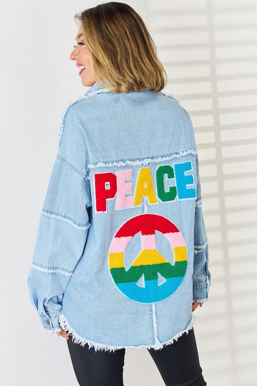 Raw Hem Dropped Shoulder Denim Top - V.I.P Digital Presence