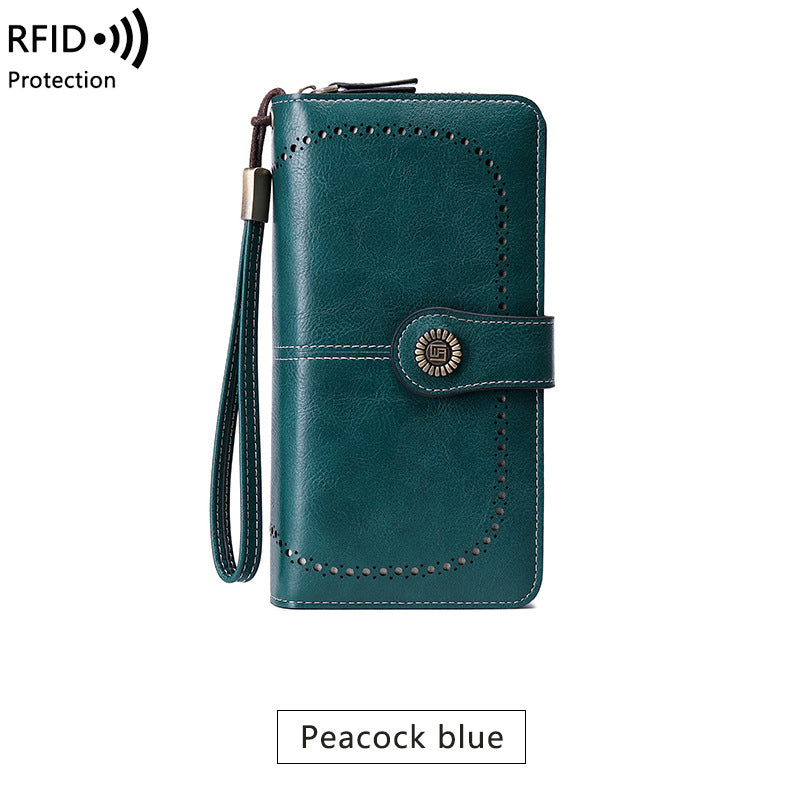 RFID Antimagnetic Wallet Long Zipper Women's Wallet Leather Wallet New Large Capacity Handbag - V.I.P Digital Presence