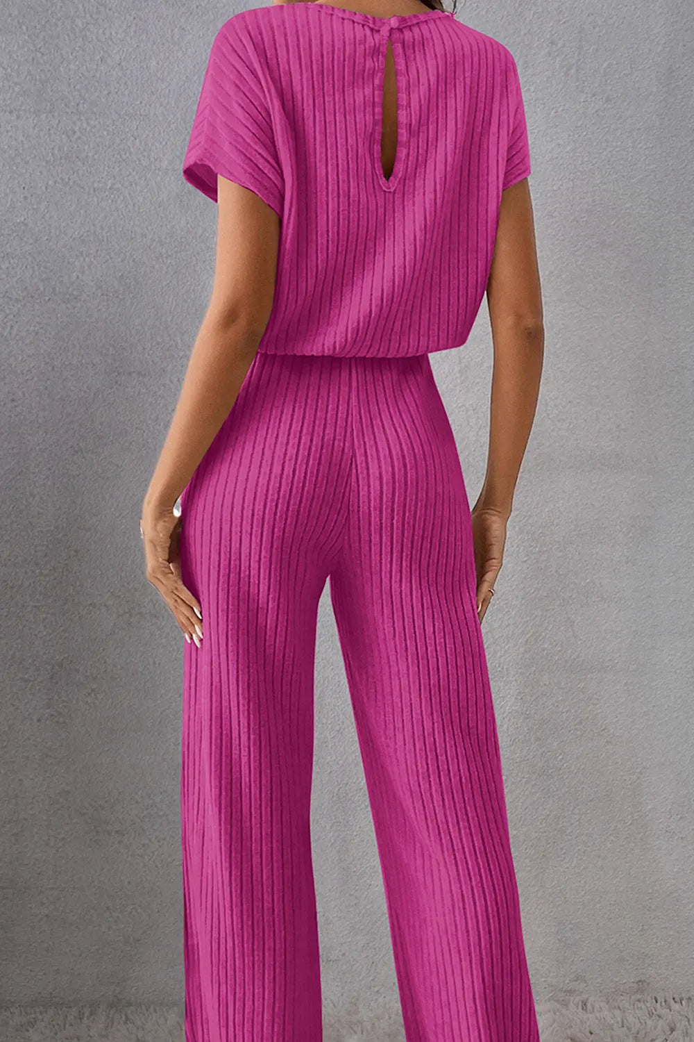 Round Neck Short Sleeve Jumpsuit - V.I.P Digital Presence
