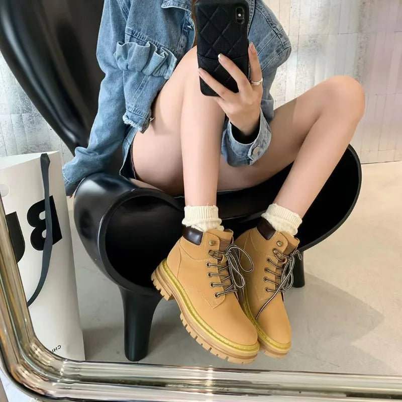 Same Style for Couples Autumn and Winter Ankle Boot Platform Increase Women's Shoes New 2023 Waterproof Women's Boots - V.I.P Digital Presence